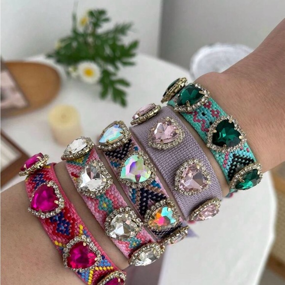 Emerald Green Heart Bracelet - Picture 3 of 4